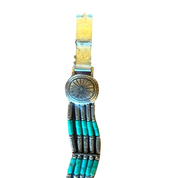 Vintage Carlisle Legend Of Sky Stone Sterling Silver 925 Turquoise Signed Q. T. Carlisle Legend Of Sky Stone Vintage Sterling Silver 925  main image 4